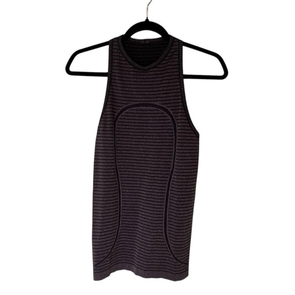 Lululemon Run: Swiftly Tech Tank- High Neck Striped Athletic Tank- Size 4 - Picture 5 of 10